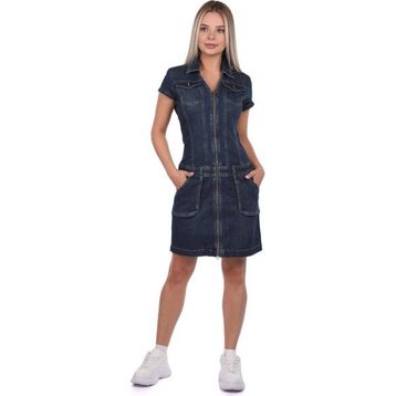 Banny Jeans Fermuar Detaylı Cepli Jean Elbise