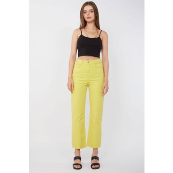 Banny Jeans Fıstık Yeşili Kadın Basic Paçası Kesik Jean Pantolon