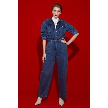 Banny Jeans Kadın Jean Mavi Tulum
