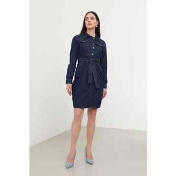 Banny Jeans Kadın Kuşaklı Uzun Kollu Elbise