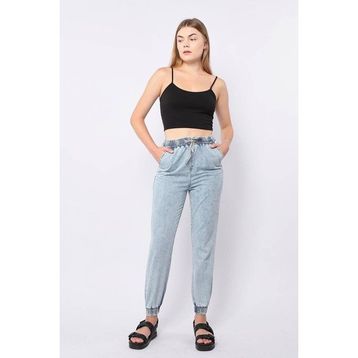 Banny Jeans Kadın Lastikli Jogger Mavi Pantolon