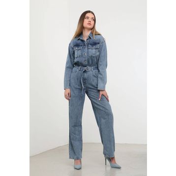 Banny Jeans Mavi Kadın Oversize Jean Tulum