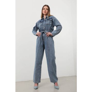 Banny Jeans Mavi Kadın Oversize Jean Tulum