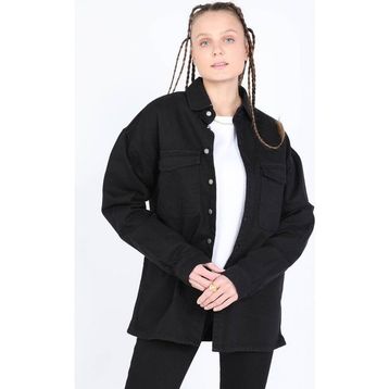 Banny Jeans Siyah Kadın Oversize Jean Gömlek
