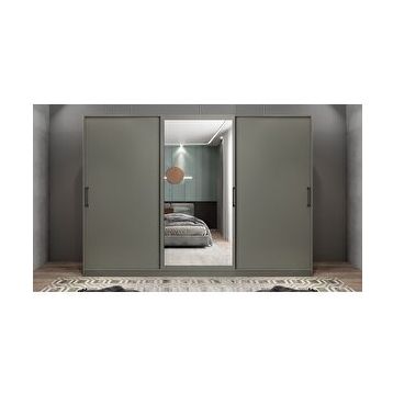 Baramolife GRI2 Işıltı Sürgülü Füme 208 cm Gardrop