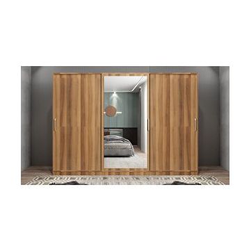 Baramolife GRI3 Işıltı Sürgülü Ceviz 270 cm Gardrop
