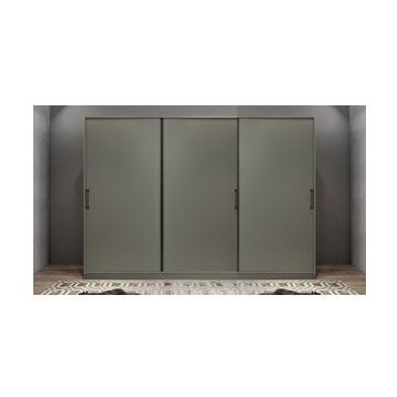 Baramolife GRİE2 Eko Işıltı Sürgülü Antrasit 208 cm Gardrop
