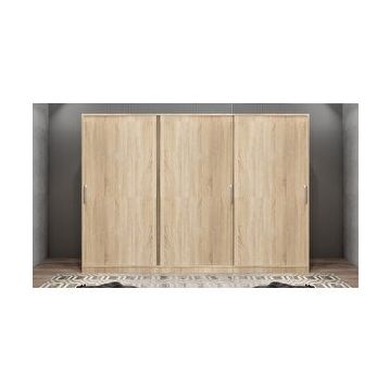Baramolife GRİE5 Eko Işıltı Sürgülü Meşe 240 cm Gardrop
