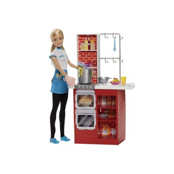 Barbie DMC36 Makarna Şefi ve Mutfak Oyun Seti