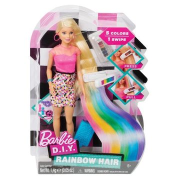 Barbie Gökkuşağı Renkli Saçlar Saç Tasarım Bebekleri Oyun Seti