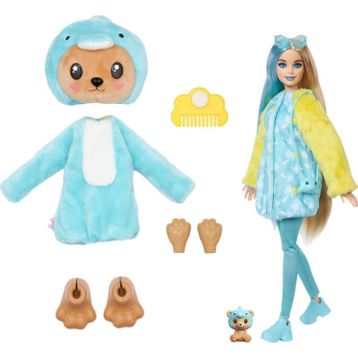 Barbie HRK22-HRK25 Cutie Reveal Şirin Turkuaz Kostümler Serisi Ayıcık