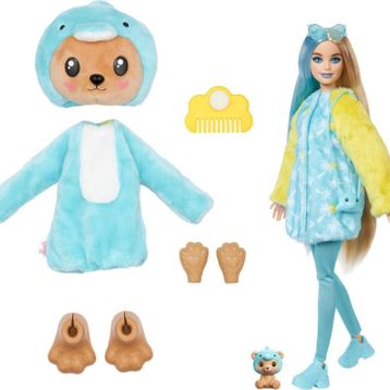 Barbie HRK22-HRK25 Cutie Reveal Şirin Turkuaz Kostümler Serisi Ayıcık