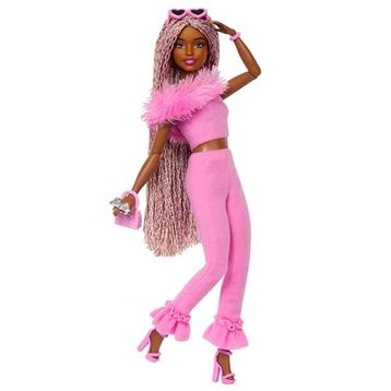Barbie HYV28 Deluxe Style Kahverengi Örgü Saçlı Bebek