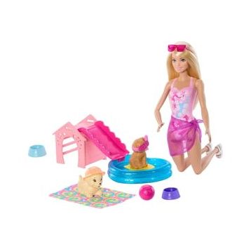 Barbie JBF35 Köpekçikle Havuz Partisi Oyun Seti