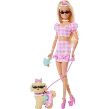 Barbie JFP36 Twinning Looks Uyumlu Dostlar Sarı Saçlı Bebek ve Köpekçiği