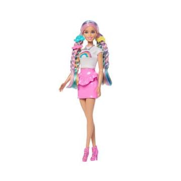 Barbie JJP07 Sarı Saçlı Gökkuşağı Saçlar Bebeği