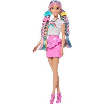 Barbie JJP07 Sarı Saçlı Gökkuşağı Saçlar Bebeği