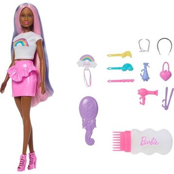 Barbie JJP08 Kahverengi Saçlı Gökkuşağı Saçlar Bebeği