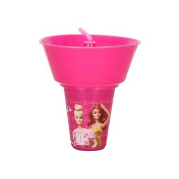 Barbie Yuvarlak Mısır Kovalı Pipetli Bardak
