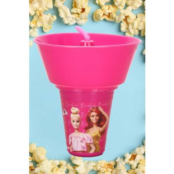 Barbie Yuvarlak Mısır Kovalı Pipetli Bardak