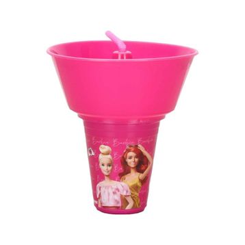 Barbie Yuvarlak Mısır Kovalı Pipetli Bardak