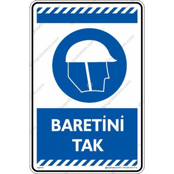 Baretini Tak Uyarı Levhası