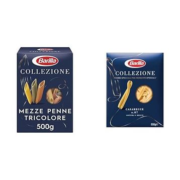 Barilla 500 gr Mezze Penne Tricolore Üç Renkli Kalem Makarna + 500 gr Casarecce Makarna