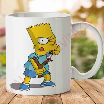 Bart Simpson Baskılı Kupa Bardak
