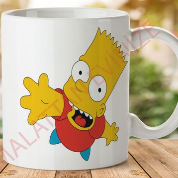 Bart Simpson Baskılı Kupa Bardak