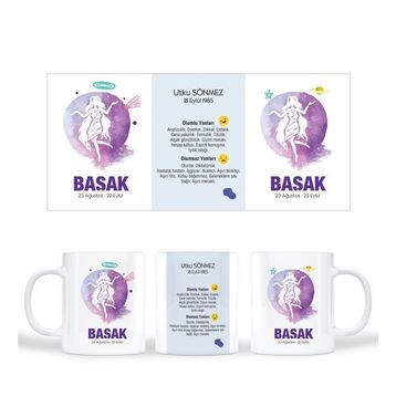 Başak Burcu Baskılı Seramik Kupa Bardak