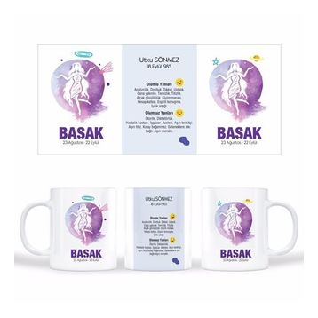 Başak Burcu Baskılı Seramik Kupa Bardak