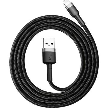 Baseus Cafule Lightning Gri Siyah 2.4A 1 m Usb Kablo