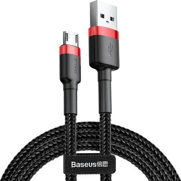 Baseus Cafule Mikro Kırmızı Siyah 2.4A 1 m Usb Kablo