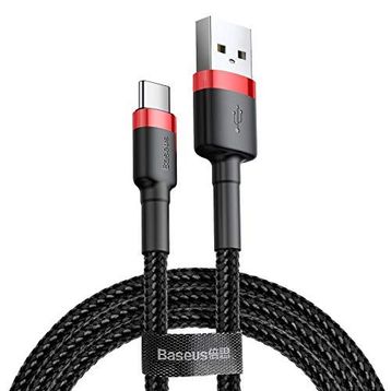 Baseus Cafule TYPE-C 2A Kırmızı-Siyah 2 m Şarj Kablosu