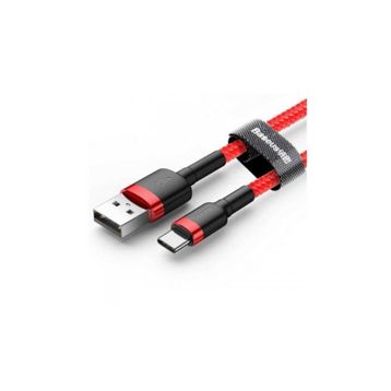 Baseus Cafule TYPE-C 2A Kırmızı-Siyah 2 m Şarj Kablosu