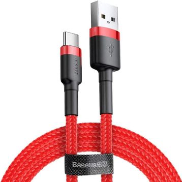 Baseus Cafule Type-C 3A Kırmızı 1 m Data Şarj Kablosu