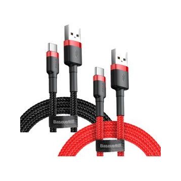 Baseus Cafule Type-C 3A Kırmızı 1 m Data Şarj Kablosu