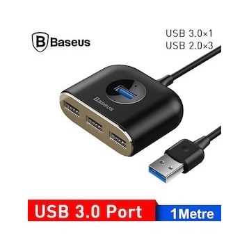 Baseus CAHUB-AY01 Square round 4 in 1 1 m Siyah USB HUB Adaptör