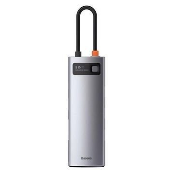 Baseus CAHUB-CV0G Metal Gleam 8in1 Type-C Girişli Gri Hub