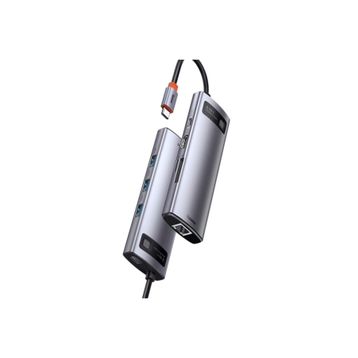 Baseus CAHUB-CV0G Metal Gleam 8in1 Type-C Girişli Gri Hub