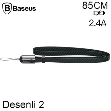 Baseus Çok fonksiyonlu İPhone 7-8-XS-XR 85 cm Powerbank Şarj Kablosu