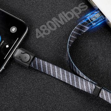 Baseus Çok fonksiyonlu İPhone 7-8-XS-XR 85 cm Powerbank Şarj Kablosu