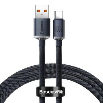 Baseus Crystal Shine 100W 1.2 m Siyah Type-C Kablo