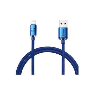 Baseus Crystal Shine Fast Charging 2.4A 1.2 m Mavi Lightning Kablo