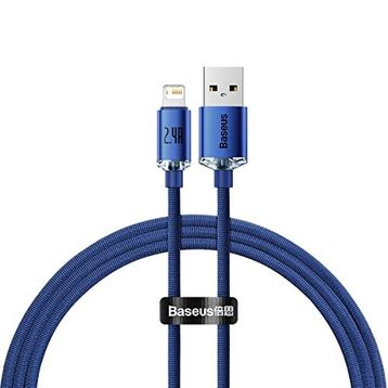 Baseus Crystal Shine Fast Charging 2.4A 1.2 m Mavi Lightning Kablo