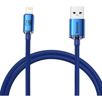 Baseus Crystal Shine Fast Charging 2.4A 1.2 m Mavi Lightning Kablo