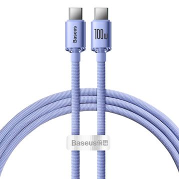 Baseus Crystal Shine Mor 100 W 120 cm PD Type-C Şarj Kablosu