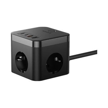 Baseus E00066400117-00 Pow Cube 7 Port 1.5 m 30W Siyah Şarj Adaptörü