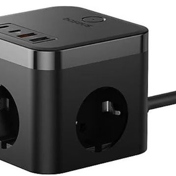 Baseus E00066400117-00 Pow Cube 7 Port 1.5 m 30W Siyah Şarj Adaptörü