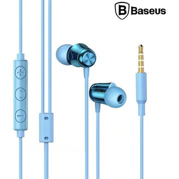 Baseus Encok H13 3.5 mm Auriculares Fone De Ouvido Jack Mikrofonlu Mavi Kulak İçi Kulaklık